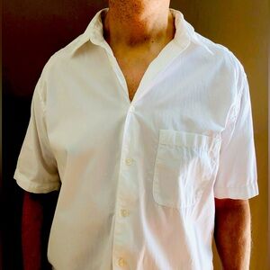 Banana Republic White Short Sleeve Button Down